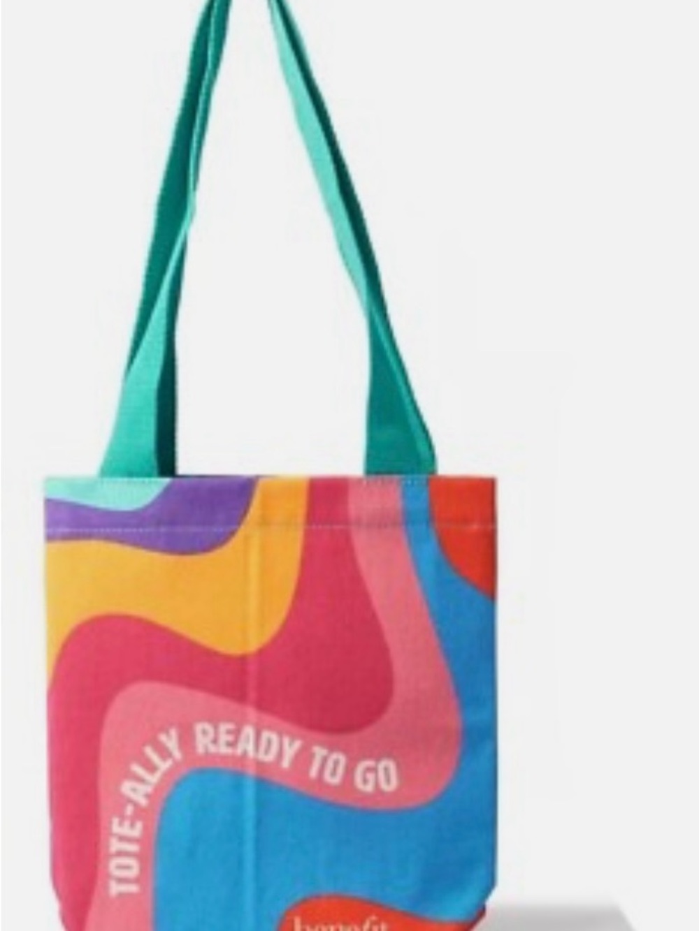 Benefit Multicolor Wave Tote with Teal Straps
